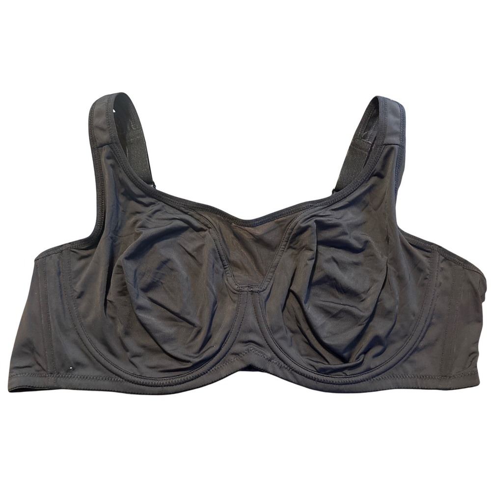 NEW Black Unlined Underwire Full Figure Support Bra 48B